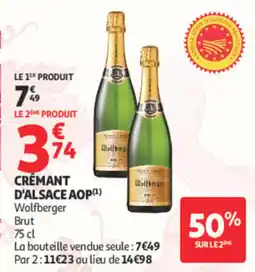 Auchan Wolfberger Crémant d'Alsace AOP offre