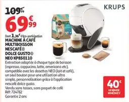 Auchan KRUPS MACHINE À CAFÉ MULTIBOISSON NESCAFÉ® DOLCE GUSTO® offre