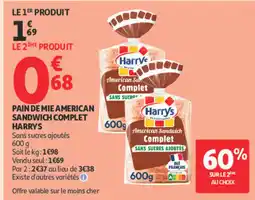 Auchan Harry's Pain de mie American Sandwich Complet offre