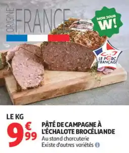 Auchan Pâté de campagne à l'échalote brocéliande offre