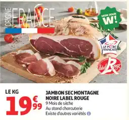 Auchan Jambon Sec Montagne Noire Label Rouge offre