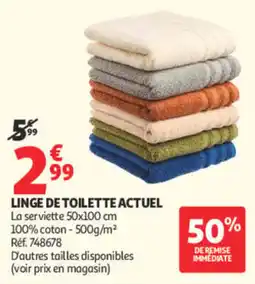 Auchan LINGE DE TOILETTE ACTUEL offre