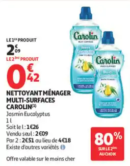 Auchan Carolin nettoyant ménager multi-surfaces offre