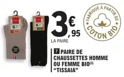 E.Leclerc Tissaia Chaussettes homme ou femme bio offre