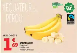 Auchan LES 5 DOIGTS BANANES BIO offre