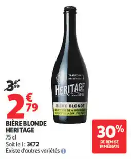 Auchan HERITAGE Bière blonde offre