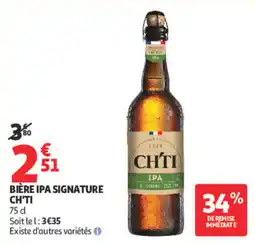 Auchan CH'TI BIÈRE IPA SIGNATURE offre