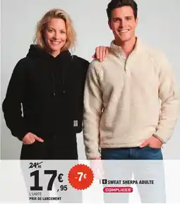 E.Leclerc COMPLICES SWEAT SHERPA ADULTE offre