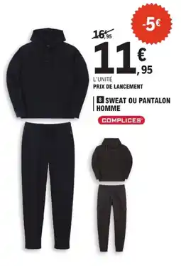 E.Leclerc COMPLICES SWEAT OU PANTALON HOMME offre