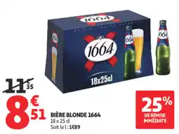 Auchan 1664 BIÈRE BLONDE offre