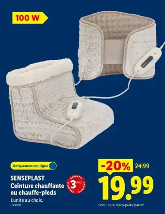 SENSIPLAST Ceinture chauffante ou chauffe-pieds