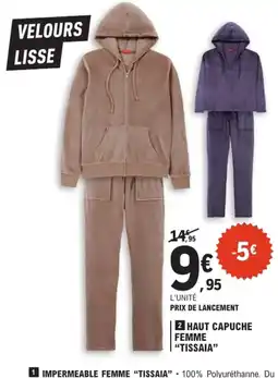 E.Leclerc Tissaia haut capuche femme offre