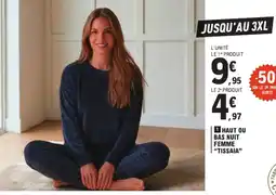 E.Leclerc Tissaia Haut ou Bas Nuit Femme offre