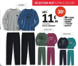 E.Leclerc Tissaia Basics Pyjama Velours Homme offre
