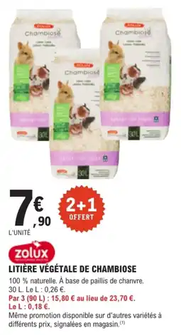 E.Leclerc Brico ZOLUX Litière végétale de chambiose offre