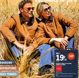 E.Leclerc Tissaia Blouson canvas col velours homme ou femme offre