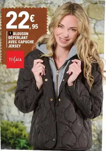 Tissaia Blouson déperlant avec capuche jersey