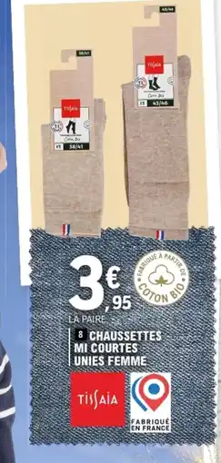 E.Leclerc Chaussettes mi courtes unies femme offre