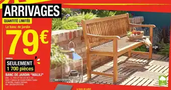 Brico Dépôt Banc de jardin "malili" offre