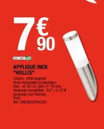 Brico Dépôt Applique inox "hollis" offre