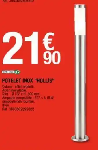 Brico Dépôt Potelet inox "hollis" offre