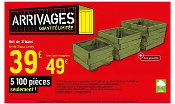 Brico Dépôt Set De 3 Bacs offre