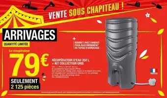 Brico Dépôt Récupérateur d'eau 350 l + kit collecteur gris offre