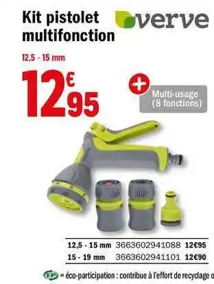 Brico Dépôt Kit Pistolet Multifonction Verve offre