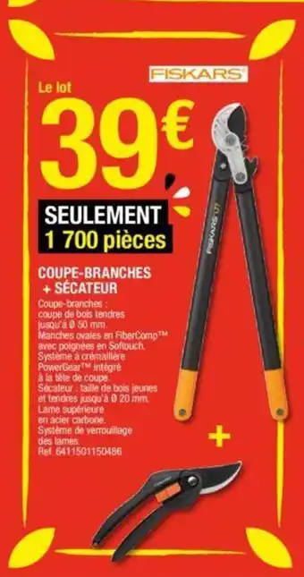 Brico Dépôt Coupe-branches + sécateur offre