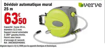 Brico Dépôt Dévidoir Automatique Mural Verve offre