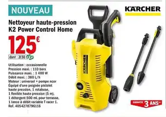 Brico Dépôt Nettoyeur Haute-pression K2 Power Control Home Kärcher offre