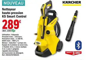 Brico Dépôt Nettoyeur Haute-pression K5 Smart Control Kärcher offre