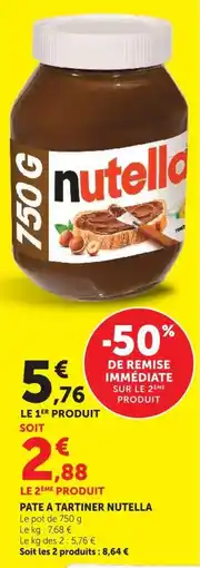 Super U Nutella Pate a tartiner offre