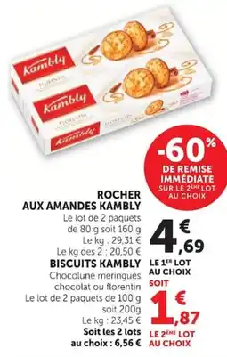 Super U Kambly Rocher aux amandes offre