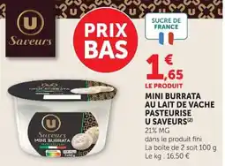 Super U U Saveurs Mini Burrata offre