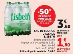 Super U Lisbeth Eau de source offre