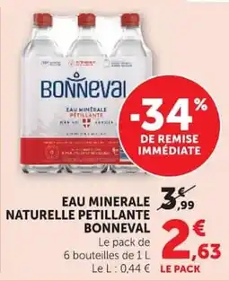 Super U Bonneval Eau minérale naturelle pétillante offre