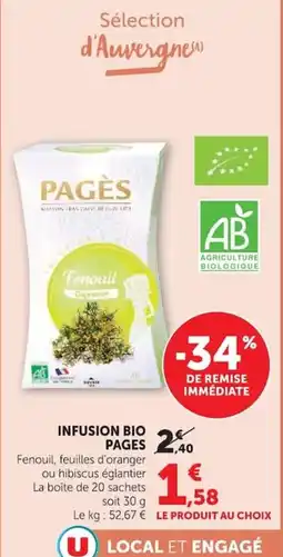 Super U PAGES Infusion Bio Fenouil offre