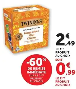 Super U TWININGS Infusion Ayurveda Gingembre Miel Citron offre