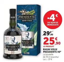 Super U PRESIDENTE RHUM VIEUX offre