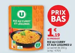 Super U U Riz au curry et légumes offre
