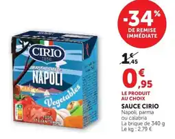 Super U CIRIO SAUCE NAPOLI offre