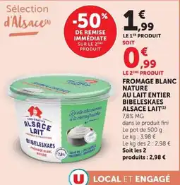Super U ALSACE LAIT BIBELESKAES offre