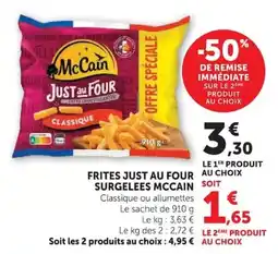 Super U McCain Frites Just au Four offre