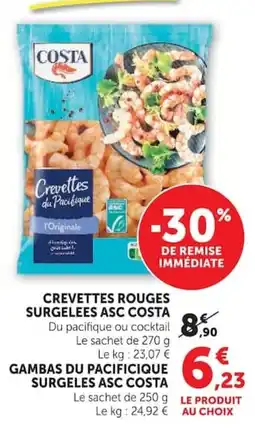 Super U COSTA Crevettes du Pacifique offre