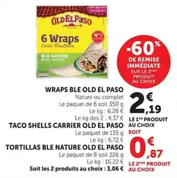 Super U OLD EL PASO Wraps offre