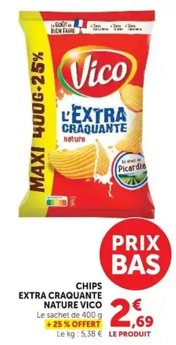 Super U Vico Chips Extra Craquante Nature offre