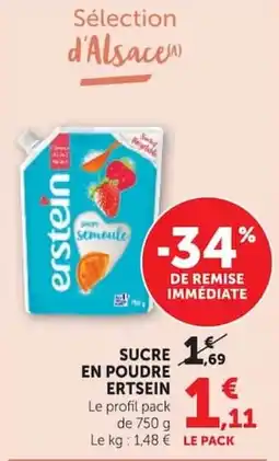 Super U erstein Sucre en poudre offre