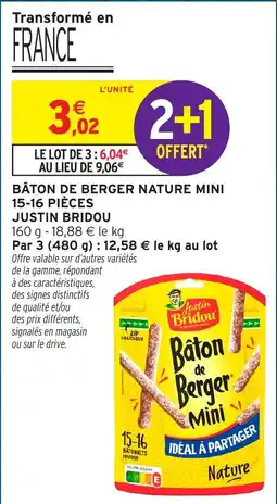Intermarché Hyper Justin Bridou Bâton de Berger Mini offre