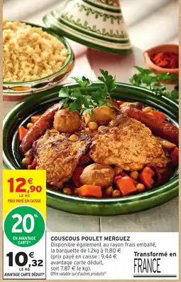 Intermarché Hyper COUSCOUS POULET MERGUEZ offre